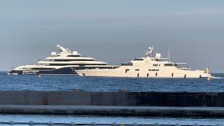 ZEUS Superyacht of John Christodoulou  passing in front of Larvotto beach Monaco @archiesvlogmc