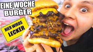 Eine WOCHE LANG BURGER ESSEN - SELBSTEXPERIMENT⭐(KÄSIG&SAFTIG)