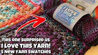 This Yarn Surprised Us!  I Love This Yarn - 5 New Yarn Swatches!  #hobbylobby