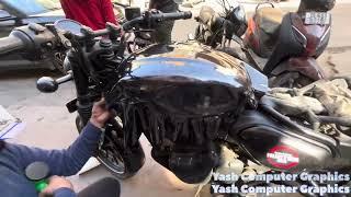 Royal Enfield Hunter 350 New Force Carbon Fibre Wrapping | Graphic Design Radium 2024