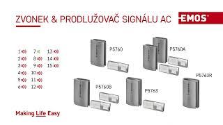 Zvonek & prodlužovač signálu AC P5760, P5760A, P5760B, P5763, P5763R | EMOS