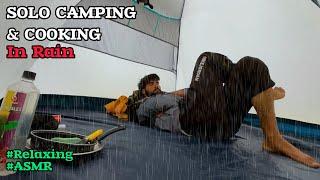 "Solo Camping in the Rain  | Peaceful Rain Sounds & Cooking ASMR"