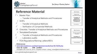 Understanding the New USP Chapter 1224 for Transfer of Analytical Methods - GlobalCompliancePanel