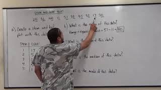 Stem and Leaf Plot, Range, Mean, Median and Mode - Free Statistics