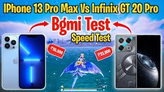 IPhone 13 Pro Max Vs Infinix GT 20 Pro Bgmi Test And Speed Test | IPhone 13 Pro Max Bgmi 120Fps Test