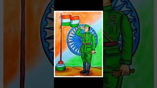 Netaji Subhash Chandra Bose drawing with oil pastel। Netaji drawing easy#shorts #netaji #republicday