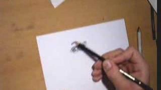 Me drawing an human eye with charcoal