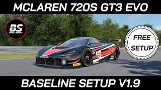 McLaren 720S GT3 EVO | FREE BASELINE SETUP | Assetto Corsa Competizione | ACC v1.9+