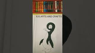 Easy Penguin Drawing #youtubeshorts #shorts #Penguin #drawing #a.k.arts and crafts