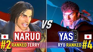 SF6  YAS (#4 Ranked Ryu) vs NARUO (#2 Ranked Terry) & HARUMI (Dhalsim)  SF6 High Level Gameplay