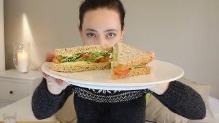 ASMR Eating Sounds | Sandwich & Chocolate Covered Strawberries