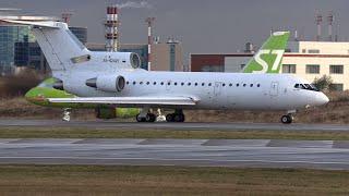 Beautiful, all in white. Yak-42 Izhavia plane in Domodedovo.