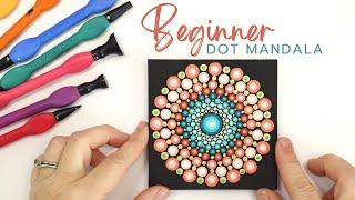 EASY Beginner Dot Mandala Tutorial - How to paint a dot mandala for Beginners