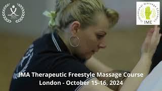 IMA Therapeutic Freestyle Massage Course London,  October 9-10, 2025