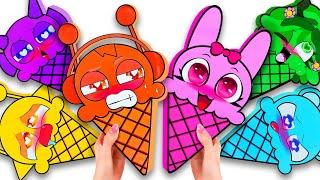 Paper DIYUnboxing Colors ICE CREAMS Play Doh Blind Box ASMR, How to make Blind Bag | Tana Cubes DIY