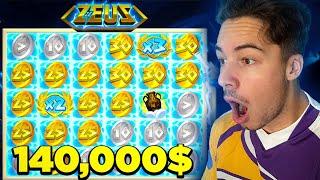 MAX WIN ON ZE ZEUS SLOT PAID 140,000$ (5 SCATTERS)