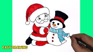 How To Draw Santa and Snowman Easy #viral | Christmas Drawings | Magic Drawings #Christmas #santa