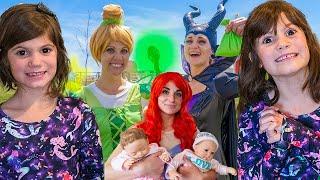 Magic Pretend Play with Elsa, Maleficent, Tinker Bell, Ariel, Fairy Godmother, and Captain Hook!