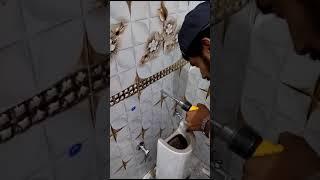 How to drill on washroom tiles #viral #shorts #YouTube #plumbing #tiles #drill #how #washroom #pk