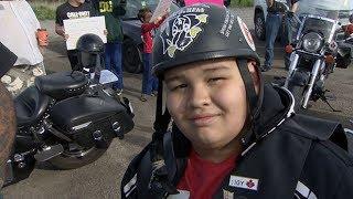 Bikers escort bullied kid to school