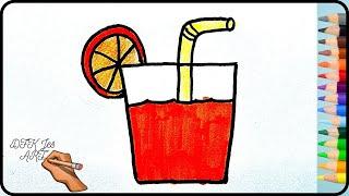 How to draw orange juice | Как нарисовать апельсиновый сок | DFK Jes ART