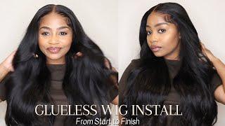 BEST GLUELESS WIG | Body Wave Wig DETAILED Install | 3 Month Update | Alipearl Hair