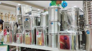 pothys swarnamahal 10% offer stainless-steel kitchen vessels/jvl square storage box/branded kadai