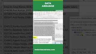 #Data Rearrangement #Excel #ExcelTips #ExcelShorts #vedantacourses #excel #tallytss #ursravitelugu