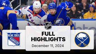 NHL Highlights | Rangers vs. Sabres | December 11, 2024