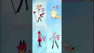 Lucifer, Alastor, Adam and Angel Dust gender swap #hazbinhotel #alastor #angeldust #adam #lucifer