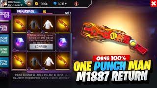 OB48 100% One Punch Man M1887 Return Event|New Event Free Fire Bangladesh Server|Free Fire New Event