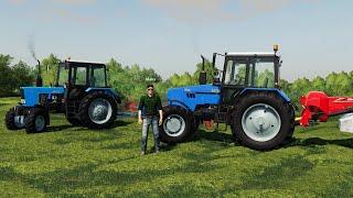 НАЧАЛО СЕНОКОСА НА ДВУХ БЕЛОРУСАХ! FARMING SIMULATOR-19