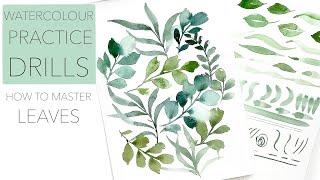 Watercolour DRILLS And Practice Strokes To Help Better Your Leaves!