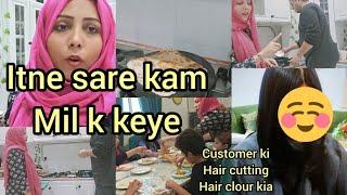 maynay or husband nay brrakfast banaya || Hair cutting customer @NaziaAdeelRoutineVlogs