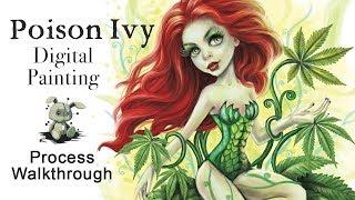 Painting Time Lapse | Poison Ivy | Art Process Walkthrough with Voiceover