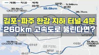 260km 수도권 고속도로 핵심 김포~파주 한강 지하 터널 뚫고 4분 어떻게?