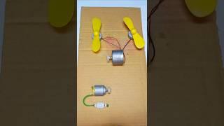 Dual Fan Belt Powered Generator ° DC Motor #dcmotor #tech #shorts