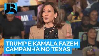 Eleições nos EUA: Donald Trump e Kamala Harris fazem campanha no Texas