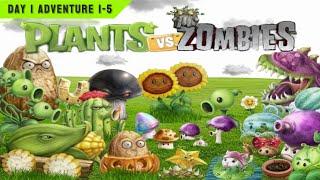 PLANTS Vs ZOMBIES REAL LIFE | Gameplay [ DAY ] Adventure 1-5