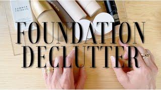 Foundation Declutter | My first declutter with reviews + swatches