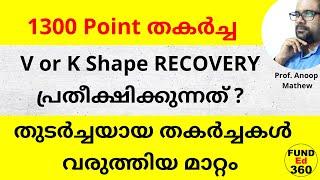 തുടർച്ചയായ തകർച്ചകൾക്കു ഒരവസാനമില്ലേ ? 1300 Point Market Crash | കാരണങ്ങൾ