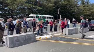 More Protesters gathering at Cal Poly Humboldt today