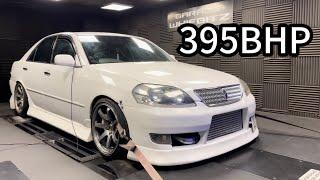 395BHP Toyota MK11 JZX110 1JZ-GTE VVTi single turbo dyno run!