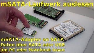 mSATA SSD Laufwerk mit Adapter auslesen