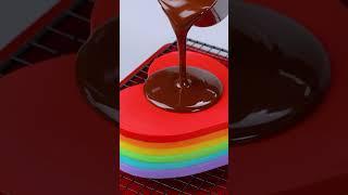 #shorts Amazing Rainbow Mousse Chocolate Heart Cake