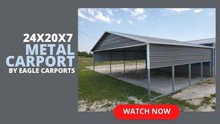 Metal Carport by Eagle Carports | 24x20x7 | $2880+tax