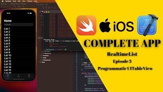 How to make a programmatic table view? | RealtimeList ep. 3 (Swift 5, Xcode 15, iOS 17)