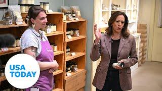 Kamala Harris takes a break from debate prep to visit a spice shop | USA TODAY