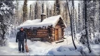 WINTER WOODS Adventures in My Tiny Log Cabin | Off Grid Living in the Woods