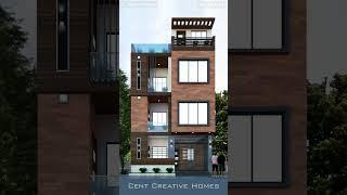 Modern Triplex House Design #3delevation #3dhousedesgin #architecture